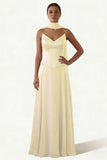 Dusk A Line Strapless Long Prom Dress with Sash