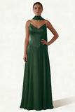 Dusk A Line Strapless Long Prom Dress with Sash