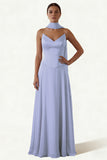 Dusk A Line Strapless Long Prom Dress with Sash