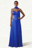 Dusk A Line Strapless Long Prom Dress with Sash