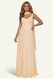 Dark Green A Line Long Prom Dress with Sash