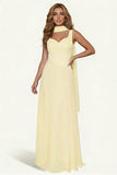 Dark Green A Line Long Prom Dress with Sash