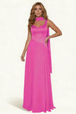 Dark Green A Line Long Prom Dress with Sash