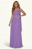 Dark Green A Line Long Prom Dress with Sash