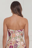 Sweetheart Apricot Flower Bodycon Corset Mini Dress