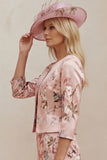Floral Dusty Rose 2 Piece Mum of the Bride Dress with Jacket
