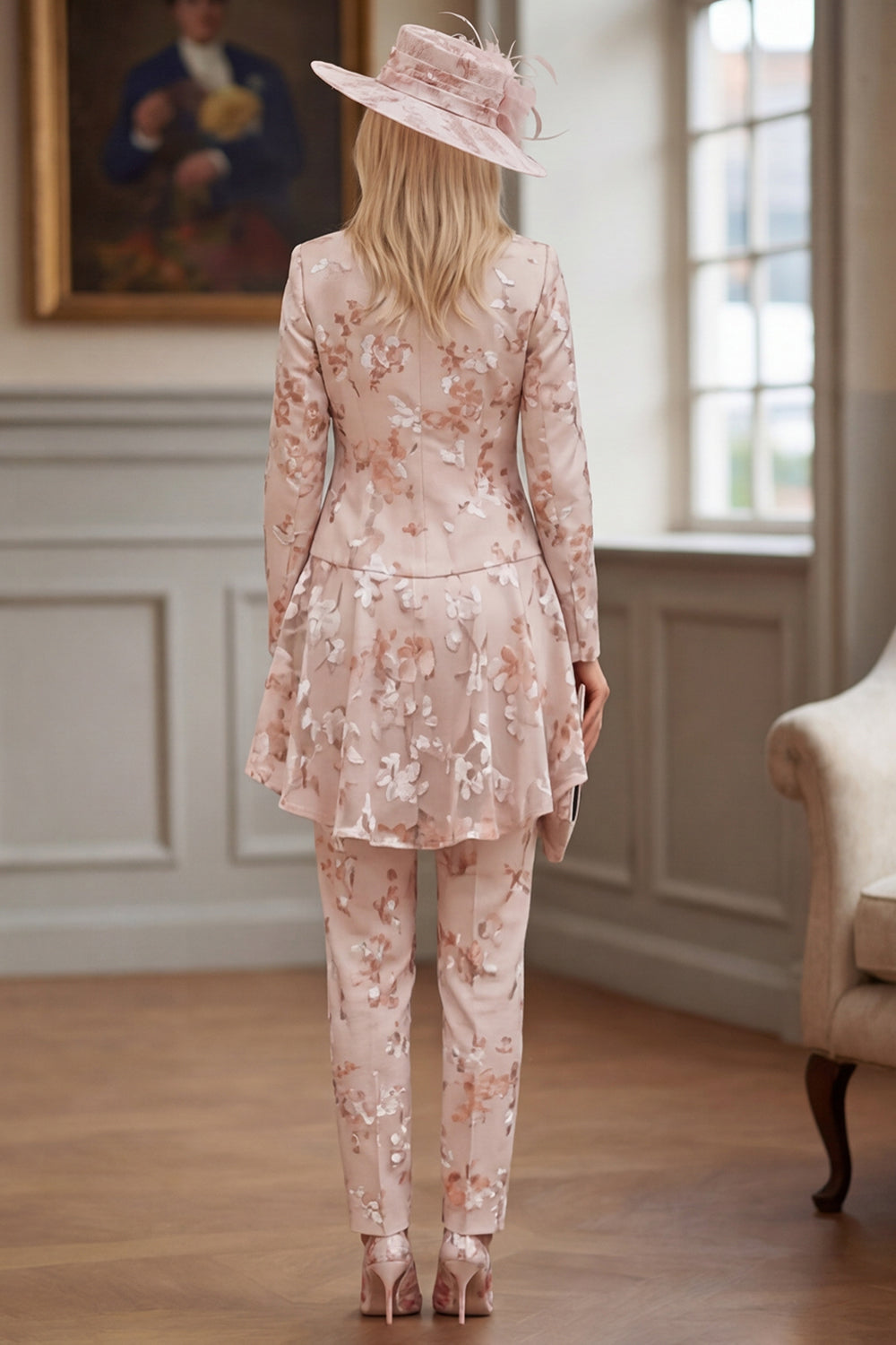 Wedtrend Women Dusty Rose Mum of the Outfit Ruffled Floral 2 Piece ...