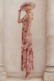 2 Piece Dusty Rose Ruched Floral Mum of the Bride Dress with Jacket
