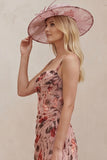 2 Piece Dusty Rose Ruched Floral Mum of the Bride Dress with Jacket