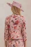 2 Piece Dusty Rose Ruched Floral Mum of the Bride Dress with Jacket