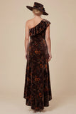 Black Flower Mermaid One Shoulder High-Low Mum of the Bride Dress