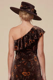 Black Flower Mermaid One Shoulder High-Low Mum of the Bride Dress