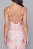 Pink Sheath Spaghetti Straps Floral Wedding Guest Dress