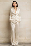 2 Piece Single Breasted Blue Peak Lapel Women Suits