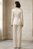 2 Piece Single Breasted Blue Peak Lapel Women Suits