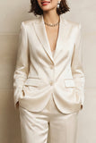 2 Piece Single Breasted Blue Peak Lapel Women Suits