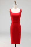 Pencil Square Neck Navy Work Dress