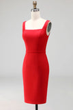 Pencil Square Neck Navy Work Dress