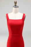 Pencil Square Neck Navy Work Dress