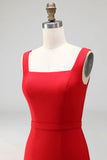 Pencil Square Neck Navy Work Dress