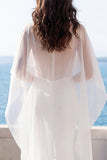Spaghetti Straps Ivory Mermaid Wedding Dress with Capelet