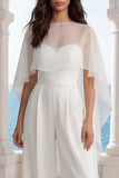 Sweetheart Ivory 2 Piece Wedding Outfit with Capelet