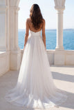 Ruched Halter Ivory A Line Wedding Dress