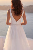 Ivory Beaded Mermaid V-Neck Wedding Dress