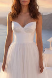 Ivory Sweetheart A Line Long Wedding Dress