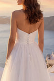 Ivory Sweetheart A Line Long Wedding Dress