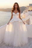 Sweetheart Ivory A Line Long Wedding Dress