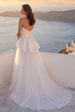 Sweetheart Ivory A Line Long Wedding Dress