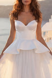 Sweetheart Ivory A Line Long Wedding Dress