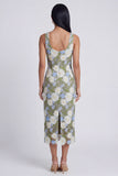 Green Sheath Square Neck Wedding Guest Dress with Appliques