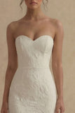 Sweetheart Mermaid Jacquard White Midi Dress