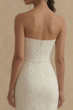 Sweetheart Mermaid Jacquard White Midi Dress