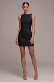Simple White Bateau Neck Mini Dress