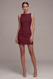 Simple White Bateau Neck Mini Dress