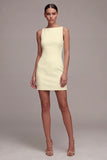 Simple White Bateau Neck Mini Dress