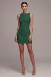 Simple White Bateau Neck Mini Dress