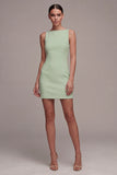 Simple White Bateau Neck Mini Dress