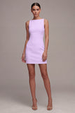 Simple White Bateau Neck Mini Dress