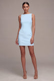 Simple White Bateau Neck Mini Dress