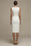 Sheath Bateau Neck Graduation Dress with Appliques