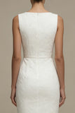Sheath Bateau Neck Graduation Dress with Appliques