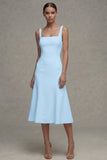 Spaghetti Straps White Satin A Line Pleated Graduation Dress