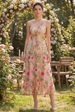 One Shoulder A Line Blush Floral Wedding Guest Dress