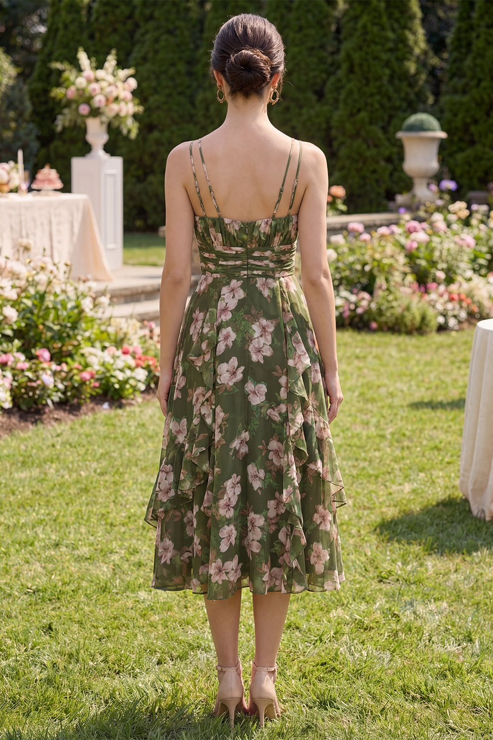 slim fit dress slacks Gorgeous Spaghetti-Straps Dark Green Prom Dress Long with Slit main image 1