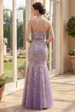 Mermaid Dusty Lilac Strapless Jacquard Wedding Guest Dress
