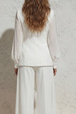 Stylish Notched Lapel White 2 Piece Women's Suit